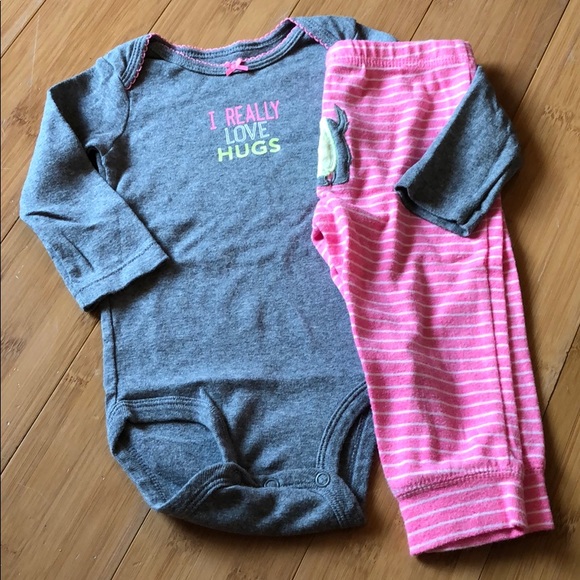 Carter's Other - carter’s 2-pc lil character set puppy pink/grey 9M